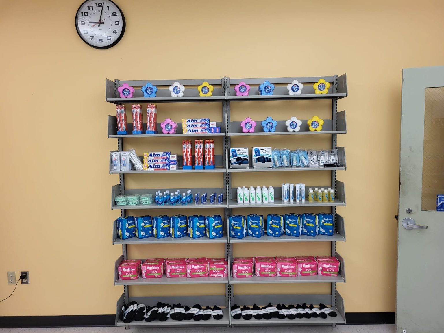 Along with the new pantry having additional space, toiletries have been added to what was previously available to students.