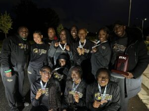 The 2024 Medgar Evers College women's outdoor track team finished third at the ECAC Championships on Friday in Maryland.