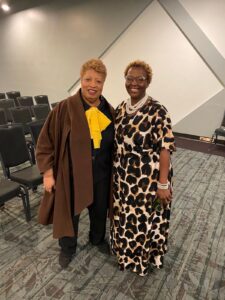 From left: Medgar Evers College President Patricia Ramsey, Medgar Evers College Professor Teri Coaxum